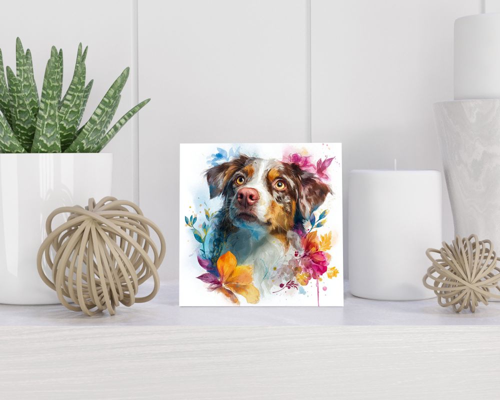 Tegel 15X15 Cm Met Australische Stumpy Tail Cattle Dog Cadeau Decoratie | Tegeltjes Met Tekst | Tegeltjes Met Spreuken | Collega | Oma | Opa | Pensioen | Mama | Papa | Vriend Tegel 15x15 cm Australische Stumpy Tail Cattle Dog