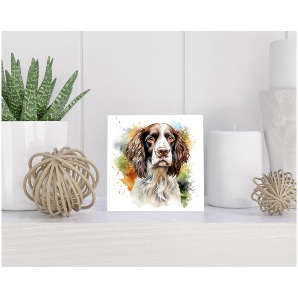 Tegel 15X15 Cm Met Engelse Springer Spaniël Cadeau Decoratie | Tegeltjes Met Tekst | Tegeltjes Met Spreuken | Collega | Oma | Opa | Pensioen | Mama | Papa | Vriend Tegel 15x15 cm Engelse Springer Spaniël