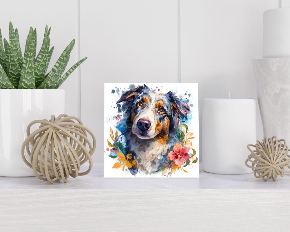 Tegel 15X15 Cm Met Australische Stumpy Tail Cattle Dog Cadeau Decoratie | Tegeltjes Met Tekst | Tegeltjes Met Spreuken | Collega | Oma | Opa | Pensioen | Mama | Papa | Vriend Tegel 15x15 cm Australische Stumpy Tail Cattle Dog