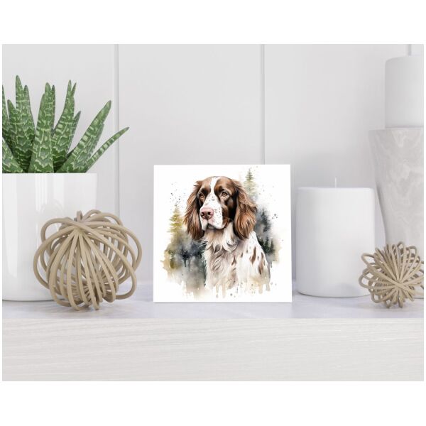 Tegel 15X15 Cm Met Engelse Springer Spaniël Cadeau Decoratie | Tegeltjes Met Tekst | Tegeltjes Met Spreuken | Collega | Oma | Opa | Pensioen | Mama | Papa | Vriend Tegel 15x15 cm Engelse Springer Spaniël