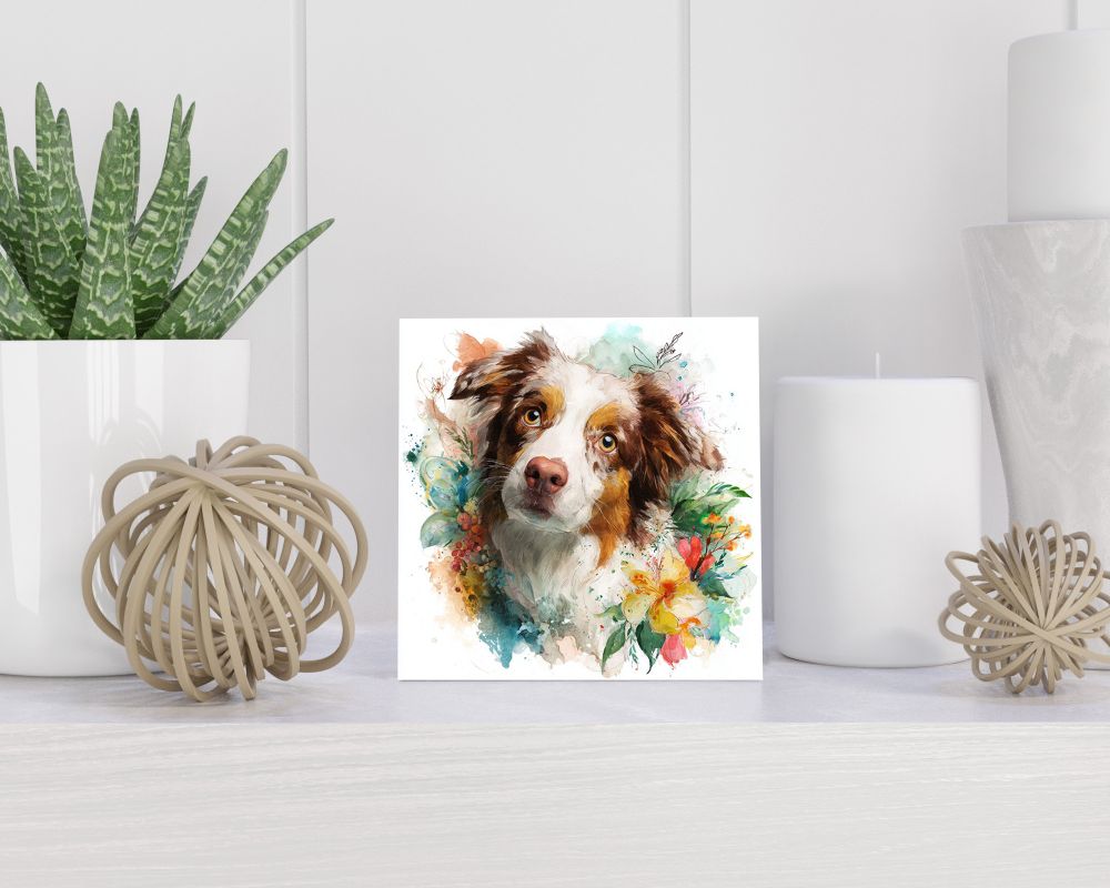 Tegel 15X15 Cm Met Australische Stumpy Tail Cattle Dog Cadeau Decoratie | Tegeltjes Met Tekst | Tegeltjes Met Spreuken | Collega | Oma | Opa | Pensioen | Mama | Papa | Vriend Tegel 15x15 cm Australische Stumpy Tail Cattle Dog
