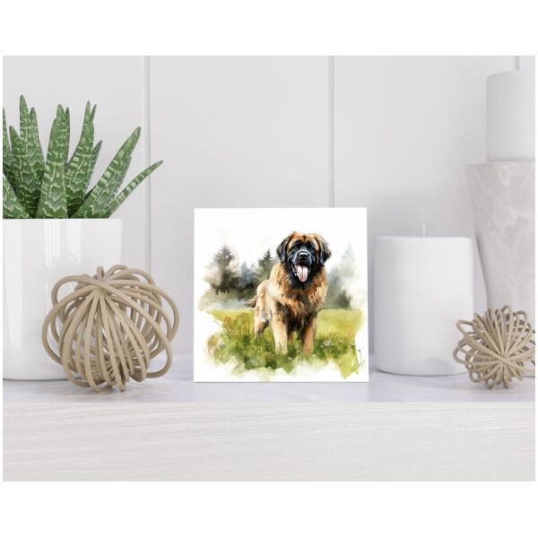 Tegel 15X15 Cm Met Leonberger Cadeau Decoratie | Tegeltjes Met Tekst | Tegeltjes Met Spreuken | Collega | Oma | Opa | Pensioen | Mama | Papa | Vriend Tegel 15x15 cm Leonberger
