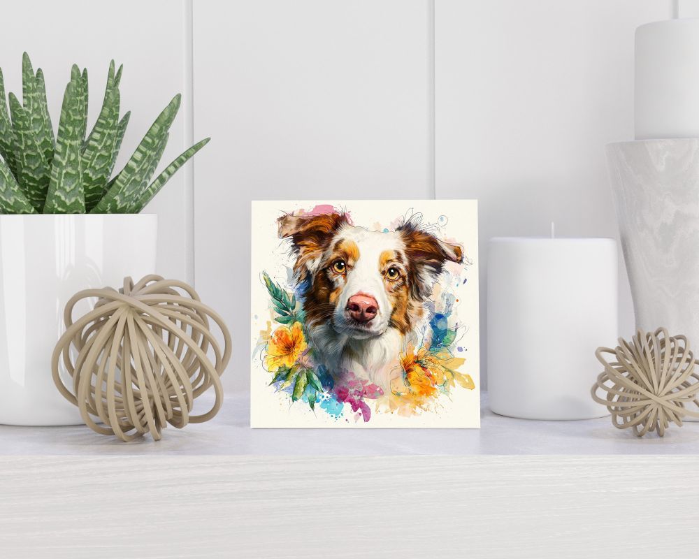 Tegel 15X15 Cm Met Australische Herder Cadeau Decoratie | Tegeltjes Met Tekst | Tegeltjes Met Spreuken | Collega | Oma | Opa | Pensioen | Mama | Papa | Vriend Tegel 15x15 cm Australische Herder