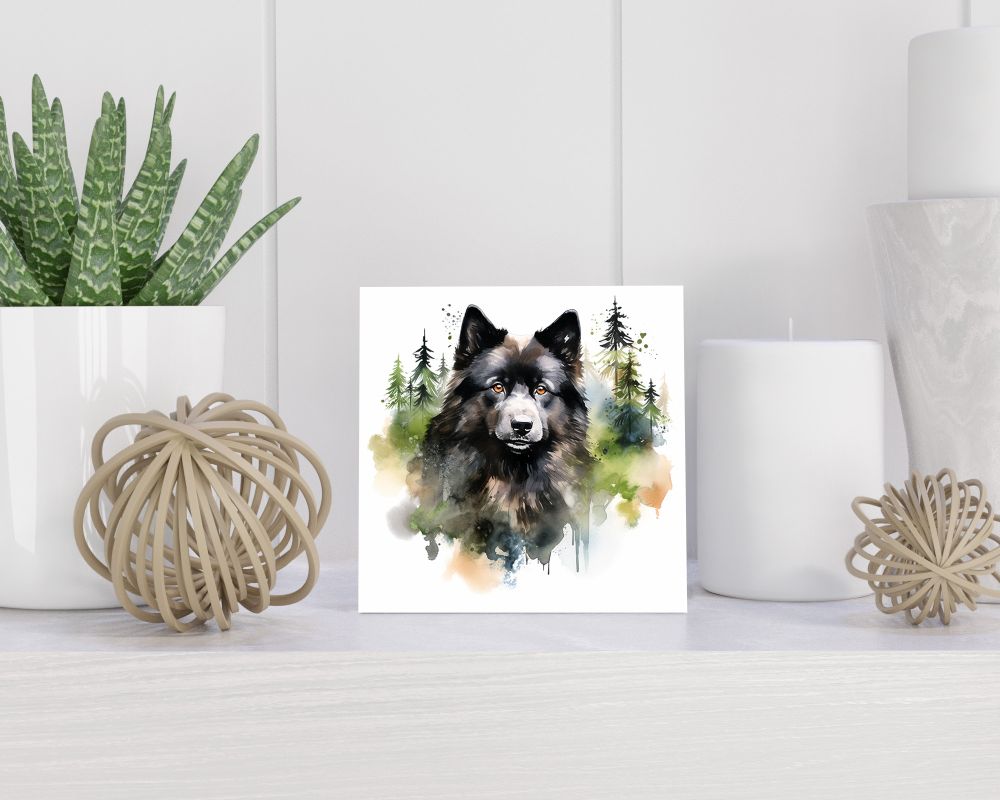 Tegel 15X15 Cm Met Finse Lappenhond Cadeau Decoratie | Tegeltjes Met Tekst | Tegeltjes Met Spreuken | Collega | Oma | Opa | Pensioen | Mama | Papa | Vriend Tegel 15x15 cm Finse Lappenhond