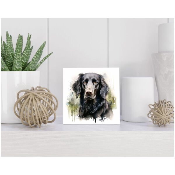 Tegel 15x15 cm Flatcoated Retriever