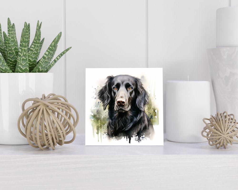 Tegel 15x15 cm Flatcoated Retriever