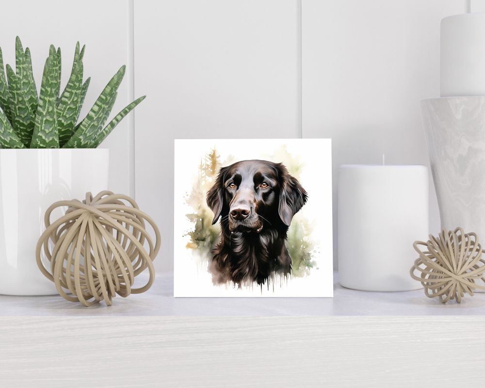 Tegel 15x15 cm Flatcoated Retriever