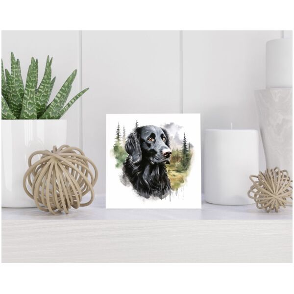Tegel 15x15 cm Flatcoated Retriever