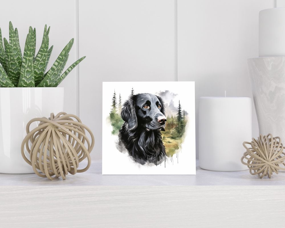 Tegel 15x15 cm Flatcoated Retriever