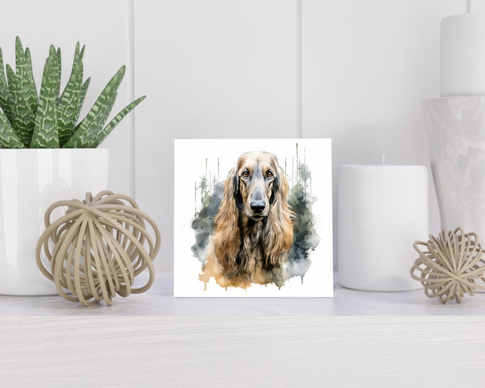 Tegel 15X15 Cm Met Afghaanse Windhond Cadeau Decoratie | Tegeltjes Met Tekst | Tegeltjes Met Spreuken | Collega | Oma | Opa | Pensioen | Mama | Papa | Vriend Tegel 15x15 cm Afghaanse Windhond