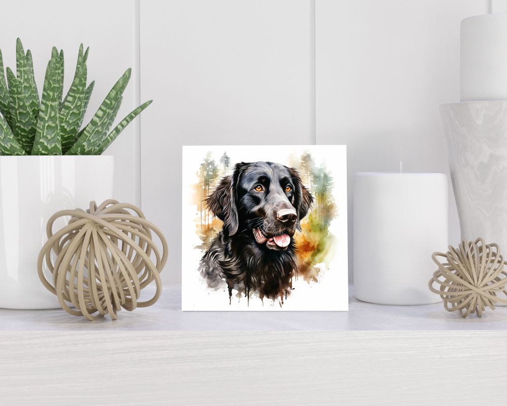 Tegel 15x15 cm Flatcoated Retriever