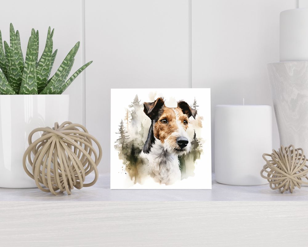 Tegel 15X15 Cm Met Fox Terrier Cadeau Decoratie | Tegeltjes Met Tekst | Tegeltjes Met Spreuken | Collega | Oma | Opa | Pensioen | Mama | Papa | Vriend Tegel 15x15 cm Fox Terrier