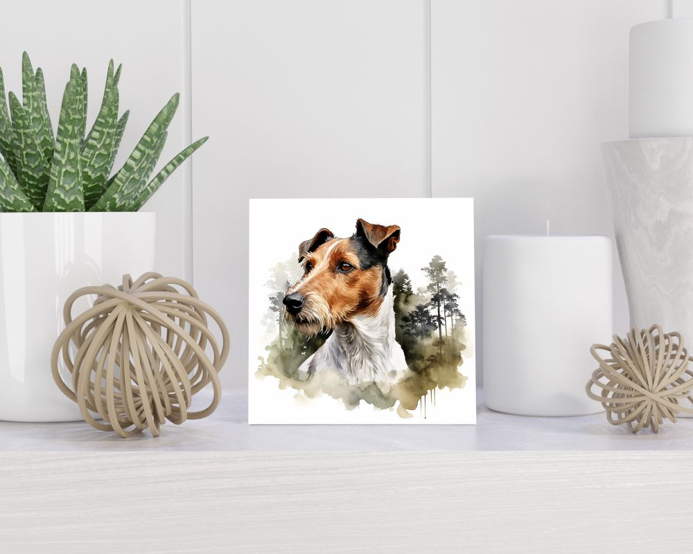 Tegel 15X15 Cm Met Fox Terrier Cadeau Decoratie | Tegeltjes Met Tekst | Tegeltjes Met Spreuken | Collega | Oma | Opa | Pensioen | Mama | Papa | Vriend Tegel 15x15 cm Fox Terrier