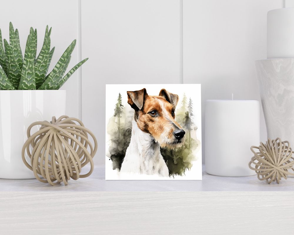 Tegel 15X15 Cm Met Fox Terrier Cadeau Decoratie | Tegeltjes Met Tekst | Tegeltjes Met Spreuken | Collega | Oma | Opa | Pensioen | Mama | Papa | Vriend Tegel 15x15 cm Fox Terrier