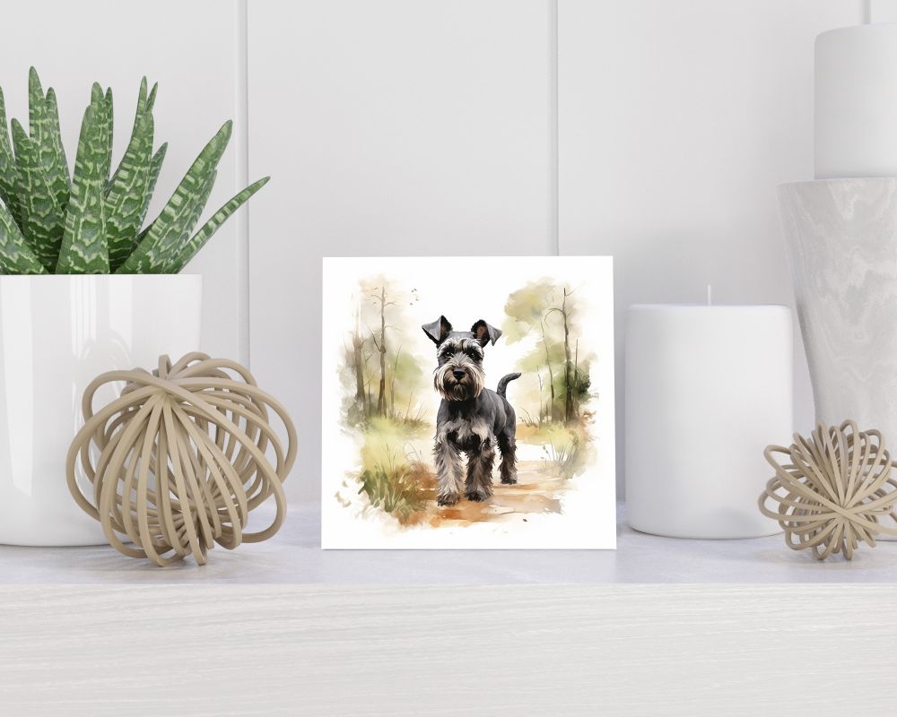 Tegel 15X15 Cm Met Dwergschnauzer Cadeau Decoratie | Tegeltjes Met Tekst | Tegeltjes Met Spreuken | Collega | Oma | Opa | Pensioen | Mama | Papa | Vriend Tegel 15x15 cm Dwergschnauzer