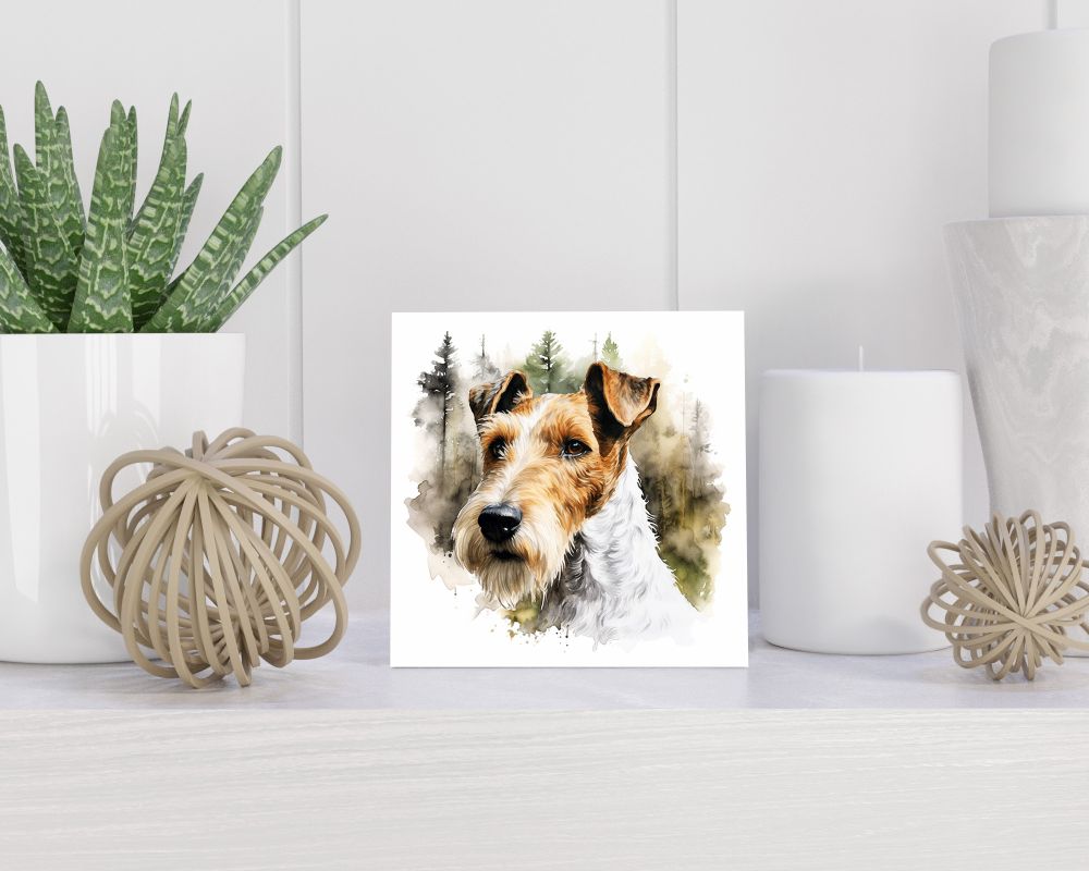 Tegel 15X15 Cm Met Fox Terrier Cadeau Decoratie | Tegeltjes Met Tekst | Tegeltjes Met Spreuken | Collega | Oma | Opa | Pensioen | Mama | Papa | Vriend Tegel 15x15 cm Fox Terrier