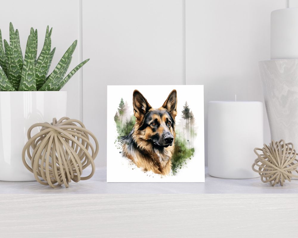 Tegel 15X15 Cm Met Duitse Herder Cadeau Decoratie | Tegeltjes Met Tekst | Tegeltjes Met Spreuken | Collega | Oma | Opa | Pensioen | Mama | Papa | Vriend Tegel 15x15 cm Duitse Herder