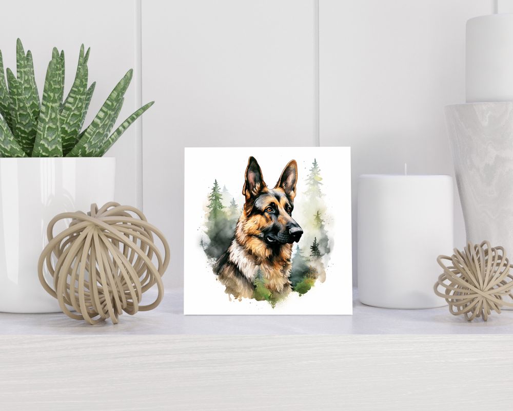 Tegel 15X15 Cm Met Duitse Herder Cadeau Decoratie | Tegeltjes Met Tekst | Tegeltjes Met Spreuken | Collega | Oma | Opa | Pensioen | Mama | Papa | Vriend Tegel 15x15 cm Duitse Herder