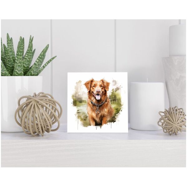 Tegel 15X15 Cm Met Nova Scotia Duck Tolling Retriever Cadeau Decoratie | Tegeltjes Met Tekst | Tegeltjes Met Spreuken | Collega | Oma | Opa | Pensioen | Mama | Papa | Vriend Tegel 15x15 cm Nova Scotia Duck Tolling Retriever