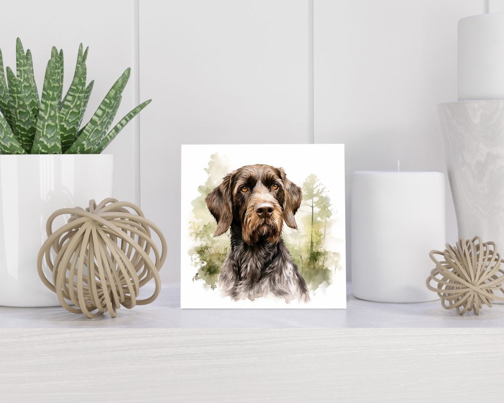 Tegel 15X15 Cm Met Duitse Staande Draadhaar Cadeau Decoratie | Tegeltjes Met Tekst | Tegeltjes Met Spreuken | Collega | Oma | Opa | Pensioen | Mama | Papa | Vriend Tegel 15x15 cm Duitse Staande Draadhaar