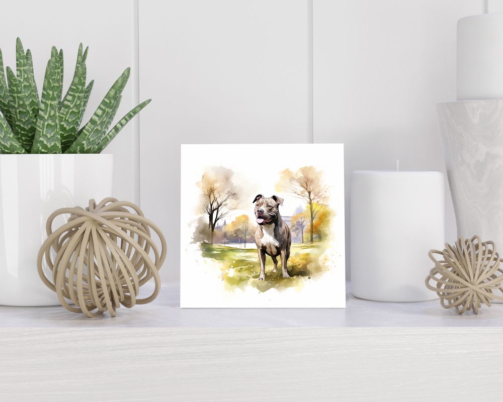 Tegel 15X15 Cm Met American Pitbull Terriër Cadeau Decoratie | Tegeltjes Met Tekst | Tegeltjes Met Spreuken | Collega | Oma | Opa | Pensioen | Mama | Papa | Vriend Tegel 15x15 cm American Pitbull Terriër