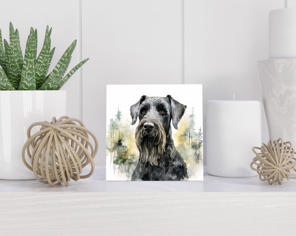 Tegel 15X15 Cm Met Reuzenschnauzer Cadeau Decoratie | Tegeltjes Met Tekst | Tegeltjes Met Spreuken | Collega | Oma | Opa | Pensioen | Mama | Papa | Vriend Tegel 15x15 cm Reuzenschnauzer