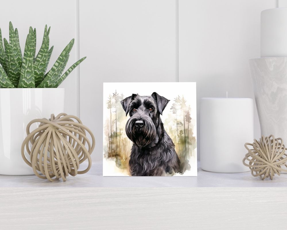 Tegel 15X15 Cm Met Reuzenschnauzer Cadeau Decoratie | Tegeltjes Met Tekst | Tegeltjes Met Spreuken | Collega | Oma | Opa | Pensioen | Mama | Papa | Vriend Tegel 15x15 cm Reuzenschnauzer