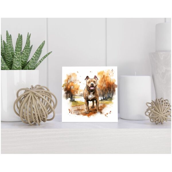 Tegel 15X15 Cm Met American Pitbull Terriër Cadeau Decoratie | Tegeltjes Met Tekst | Tegeltjes Met Spreuken | Collega | Oma | Opa | Pensioen | Mama | Papa | Vriend Tegel 15x15 cm American Pitbull Terriër