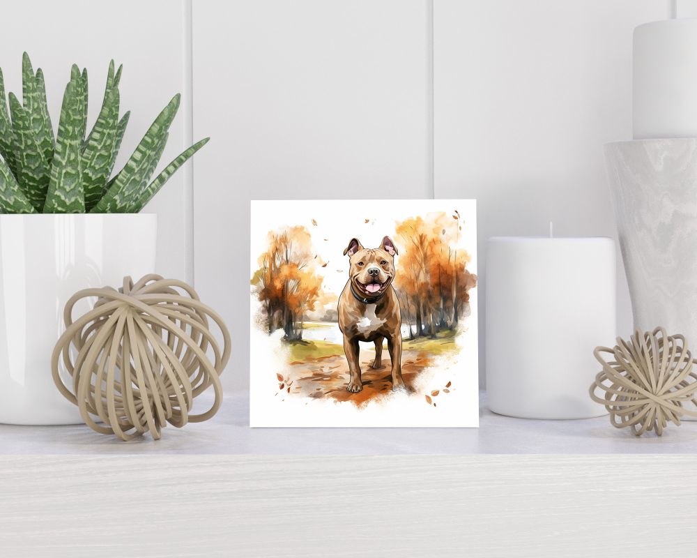 Tegel 15X15 Cm Met American Pitbull Terriër Cadeau Decoratie | Tegeltjes Met Tekst | Tegeltjes Met Spreuken | Collega | Oma | Opa | Pensioen | Mama | Papa | Vriend Tegel 15x15 cm American Pitbull Terriër