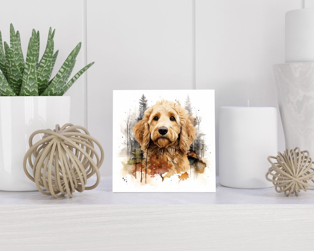 Tegel 15X15 Cm Met Goldendoodle Cadeau Decoratie | Tegeltjes Met Tekst | Tegeltjes Met Spreuken | Collega | Oma | Opa | Pensioen | Mama | Papa | Vriend Tegel 15x15 cm Goldendoodle