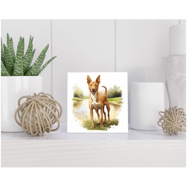 Tegel 15X15 Cm Met Podenco Ibicenco Cadeau Decoratie | Tegeltjes Met Tekst | Tegeltjes Met Spreuken | Collega | Oma | Opa | Pensioen | Mama | Papa | Vriend Tegel 15x15 cm Podenco Ibicenco