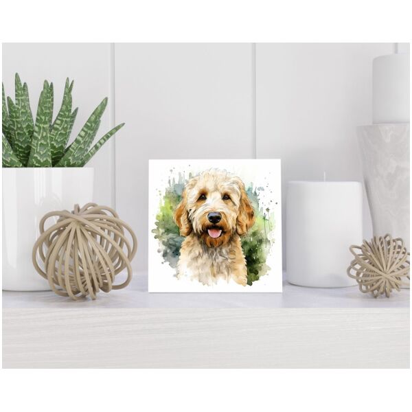 Tegel 15X15 Cm Met Goldendoodle Cadeau Decoratie | Tegeltjes Met Tekst | Tegeltjes Met Spreuken | Collega | Oma | Opa | Pensioen | Mama | Papa | Vriend Tegel 15x15 cm Goldendoodle