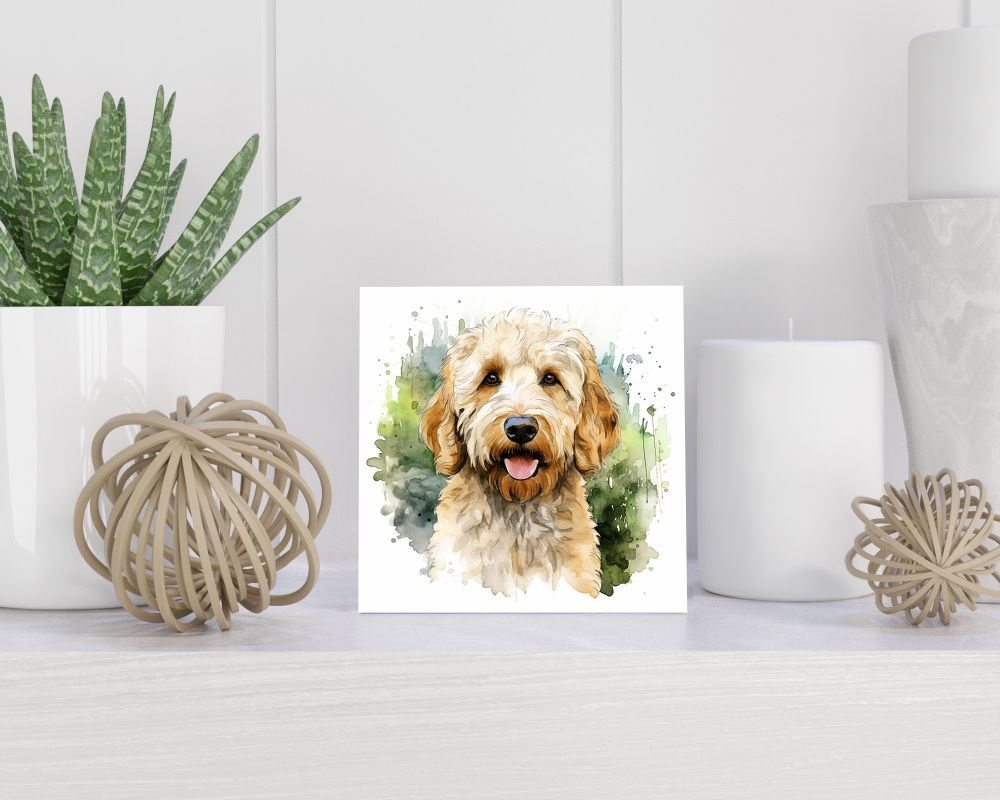 Tegel 15X15 Cm Met Goldendoodle Cadeau Decoratie | Tegeltjes Met Tekst | Tegeltjes Met Spreuken | Collega | Oma | Opa | Pensioen | Mama | Papa | Vriend Tegel 15x15 cm Goldendoodle