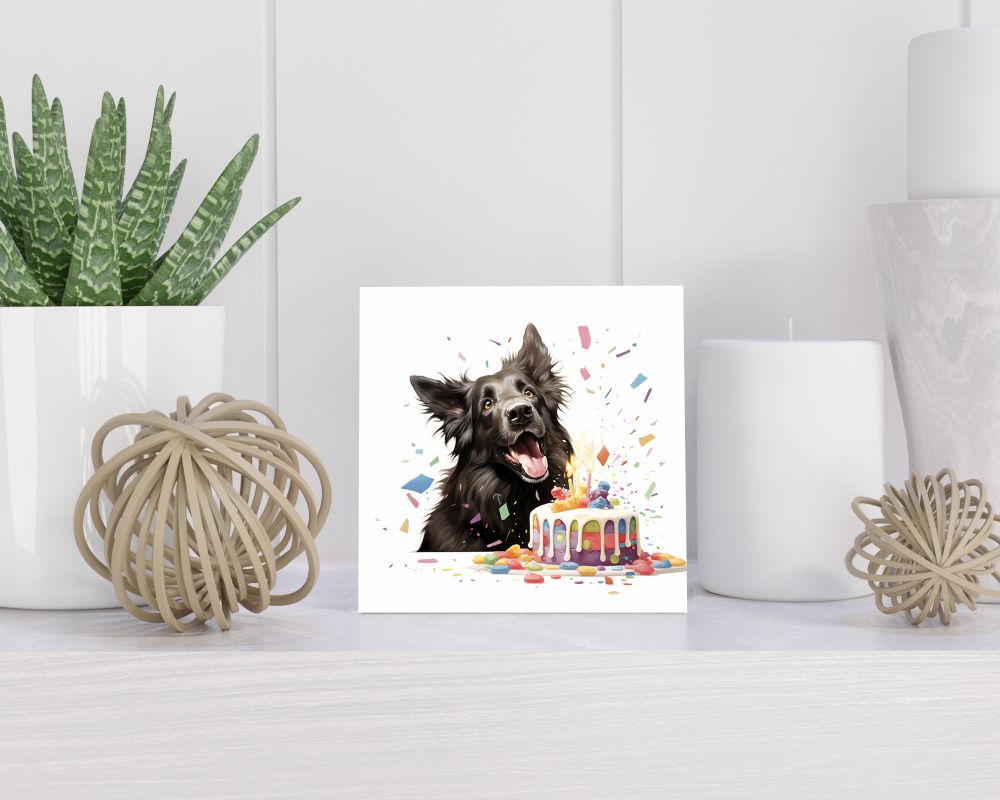 Tegel 15X15 Cm Met Belgische Herder (Groenendaeler) Cadeau Decoratie | Tegeltjes Met Tekst | Tegeltjes Met Spreuken | Collega | Oma | Opa | Pensioen | Mama | Papa | Vriend Tegel 15x15 cm Belgische Herder (Groenendaeler)