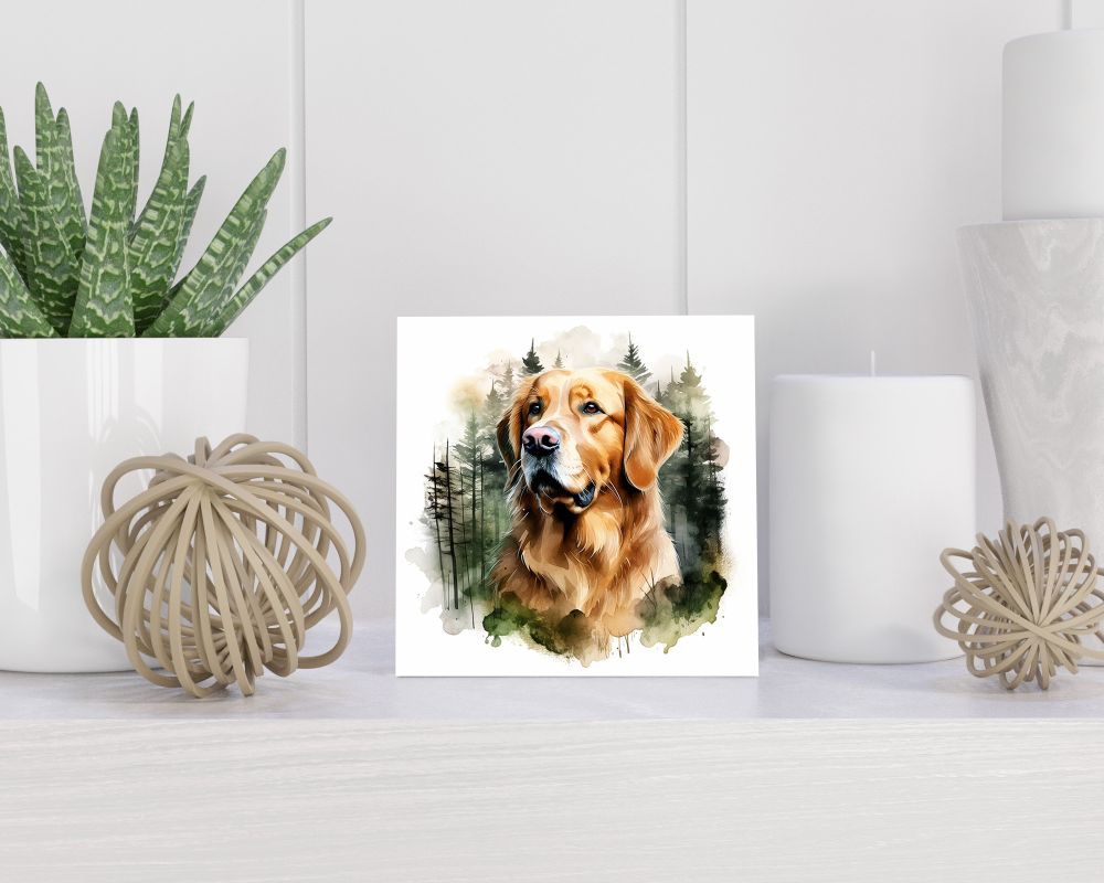 Tegel 15X15 Cm Met Golden Retriever Cadeau Decoratie | Tegeltjes Met Tekst | Tegeltjes Met Spreuken | Collega | Oma | Opa | Pensioen | Mama | Papa | Vriend Tegel 15x15 cm Golden Retriever