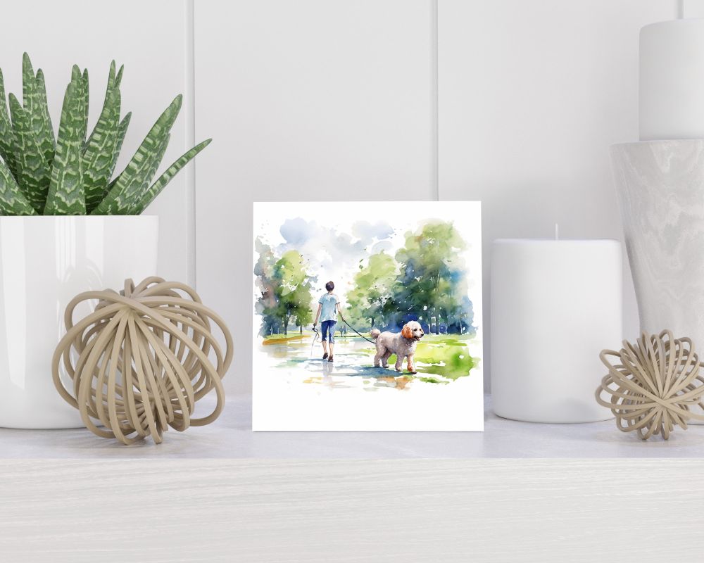 Tegel 15X15 Cm Met Grote Poedel Cadeau Decoratie | Tegeltjes Met Tekst | Tegeltjes Met Spreuken | Collega | Oma | Opa | Pensioen | Mama | Papa | Vriend Tegel 15x15 cm Grote Poedel
