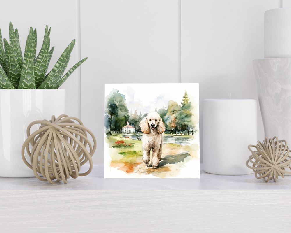 Tegel 15X15 Cm Met Grote Poedel Cadeau Decoratie | Tegeltjes Met Tekst | Tegeltjes Met Spreuken | Collega | Oma | Opa | Pensioen | Mama | Papa | Vriend Tegel 15x15 cm Grote Poedel
