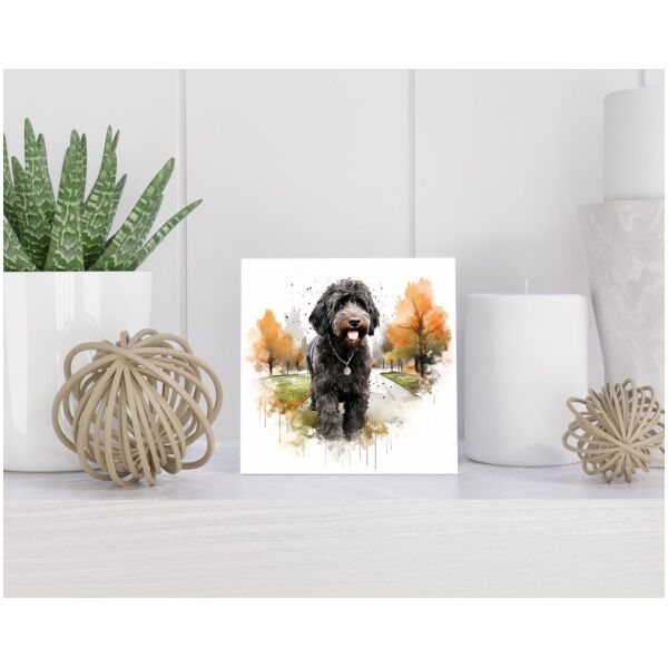 Tegel 15X15 Cm Met Portugese Waterhond Cadeau Decoratie | Tegeltjes Met Tekst | Tegeltjes Met Spreuken | Collega | Oma | Opa | Pensioen | Mama | Papa | Vriend Tegel 15x15 cm Portugese Waterhond