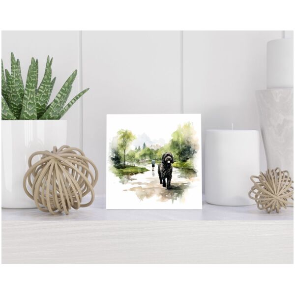 Tegel 15X15 Cm Met Portugese Waterhond Cadeau Decoratie | Tegeltjes Met Tekst | Tegeltjes Met Spreuken | Collega | Oma | Opa | Pensioen | Mama | Papa | Vriend Tegel 15x15 cm Portugese Waterhond