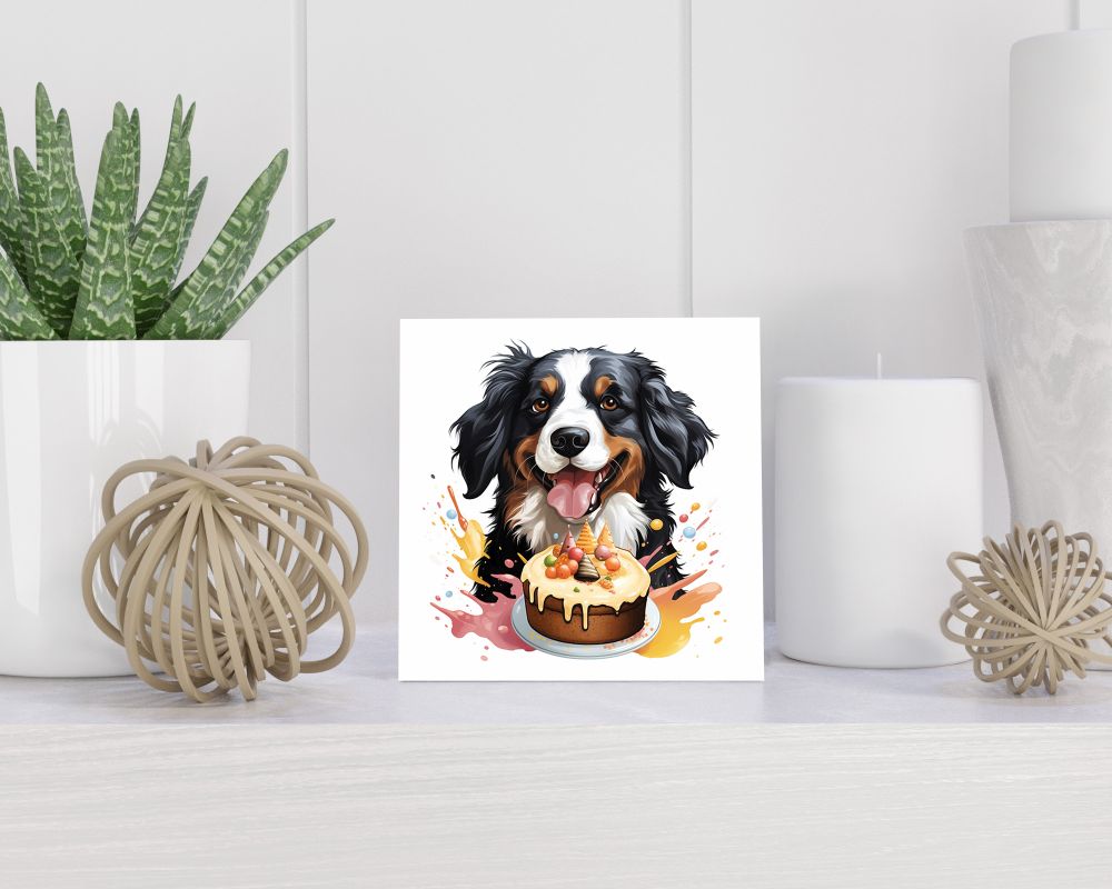 Tegel 15X15 Cm Met Berner Sennenhond Cadeau Decoratie | Tegeltjes Met Tekst | Tegeltjes Met Spreuken | Collega | Oma | Opa | Pensioen | Mama | Papa | Vriend Tegel 15x15 cm Berner Sennenhond