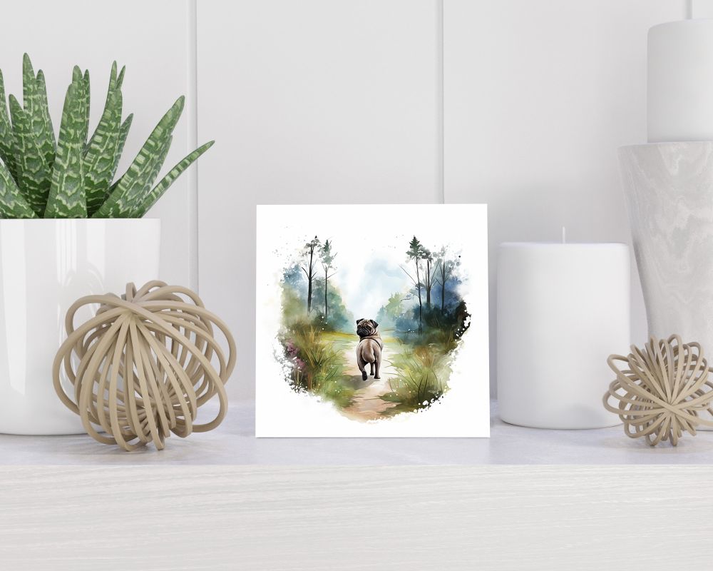 Tegel 15X15 Cm Met Mopshond Cadeau Decoratie | Tegeltjes Met Tekst | Tegeltjes Met Spreuken | Collega | Oma | Opa | Pensioen | Mama | Papa | Vriend Tegel 15x15 cm Mopshond