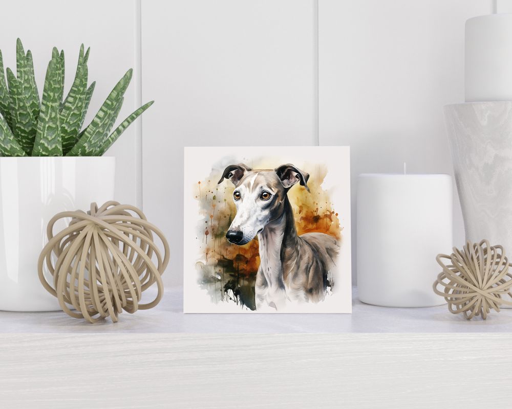 Tegel 15X15 Cm Met Greyhound Cadeau Decoratie | Tegeltjes Met Tekst | Tegeltjes Met Spreuken | Collega | Oma | Opa | Pensioen | Mama | Papa | Vriend Tegel 15x15 cm Greyhound