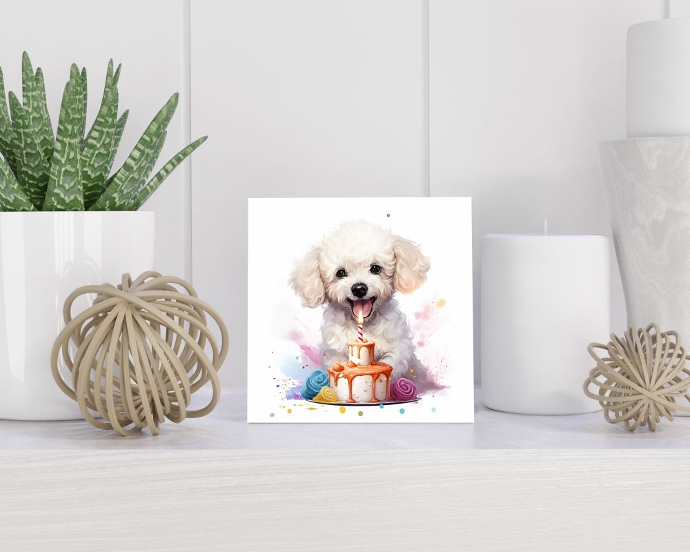 Tegel 15X15 Cm Met Bichon Frisé Cadeau Decoratie | Tegeltjes Met Tekst | Tegeltjes Met Spreuken | Collega | Oma | Opa | Pensioen | Mama | Papa | Vriend Tegel 15x15 cm Bichon Frisé