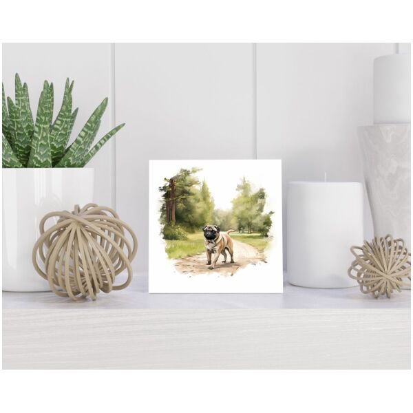 Tegel 15X15 Cm Met Mopshond Cadeau Decoratie | Tegeltjes Met Tekst | Tegeltjes Met Spreuken | Collega | Oma | Opa | Pensioen | Mama | Papa | Vriend Tegel 15x15 cm Mopshond