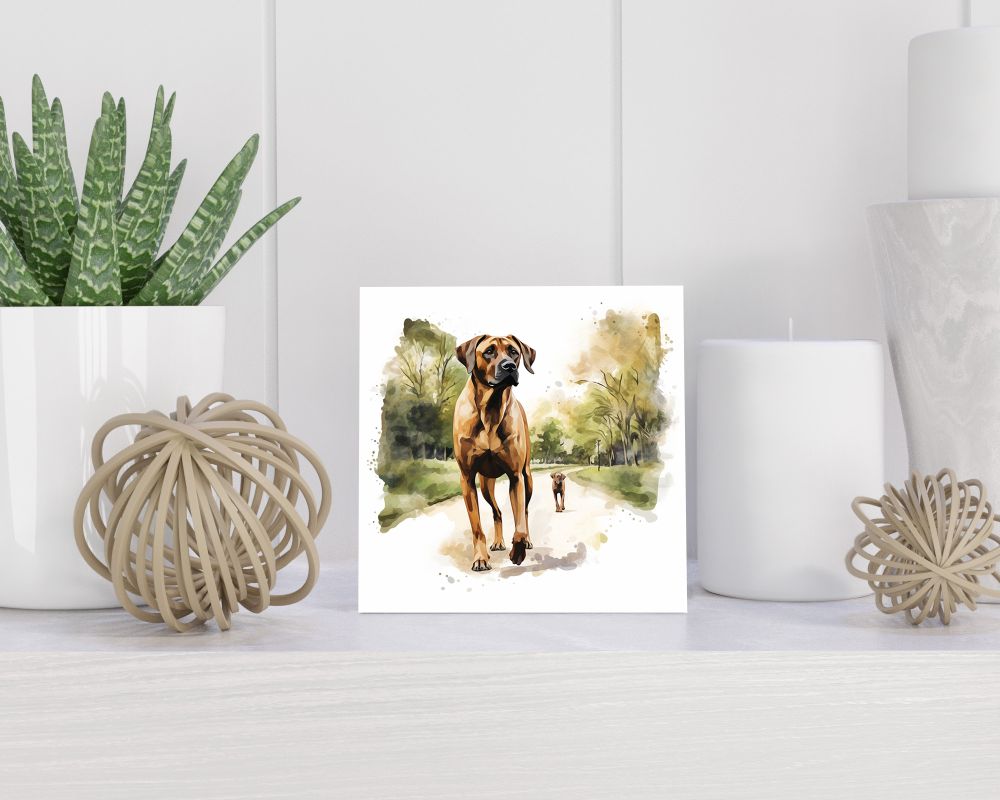 Tegel 15X15 Cm Met Rhodesian Ridgeback Cadeau Decoratie | Tegeltjes Met Tekst | Tegeltjes Met Spreuken | Collega | Oma | Opa | Pensioen | Mama | Papa | Vriend Tegel 15x15 cm Rhodesian Ridgeback