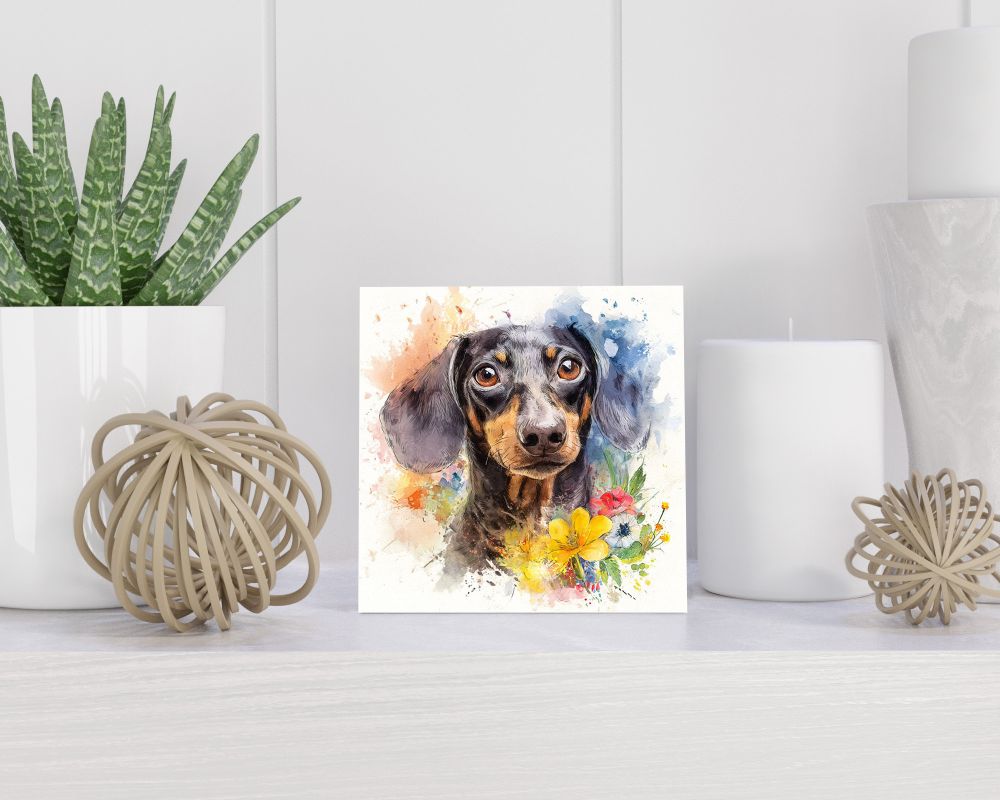 Tegel 15X15 Cm Met Teckel Cadeau Decoratie | Tegeltjes Met Tekst | Tegeltjes Met Spreuken | Collega | Oma | Opa | Pensioen | Mama | Papa | Vriend Tegel 15x15 cm Teckel