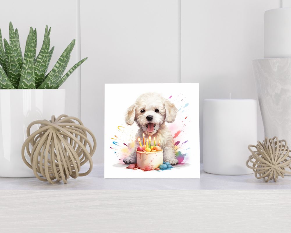 Tegel 15X15 Cm Met Bichon Frisé Cadeau Decoratie | Tegeltjes Met Tekst | Tegeltjes Met Spreuken | Collega | Oma | Opa | Pensioen | Mama | Papa | Vriend Tegel 15x15 cm Bichon Frisé
