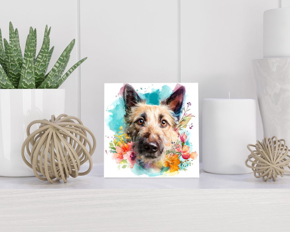 Tegel 15X15 Cm Met Belgische Herder (Laekense) Cadeau Decoratie | Tegeltjes Met Tekst | Tegeltjes Met Spreuken | Collega | Oma | Opa | Pensioen | Mama | Papa | Vriend Tegel 15x15 cm Belgische Herder (Laekense)
