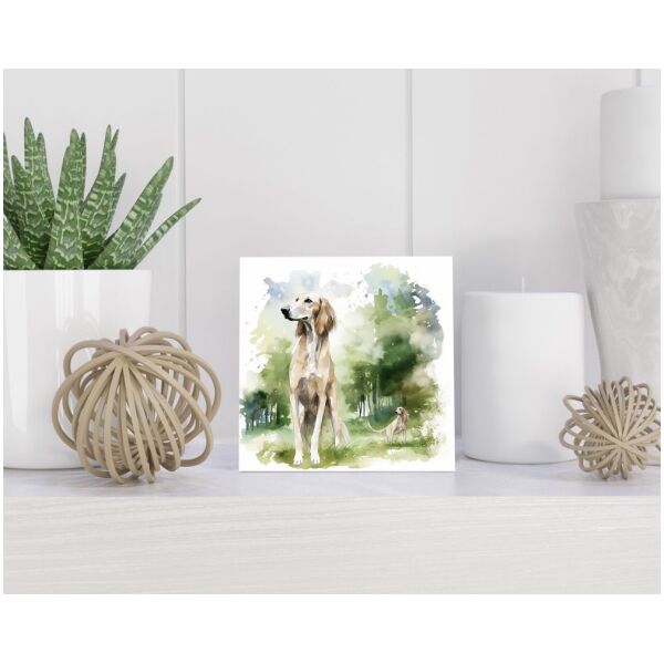 Tegel 15X15 Cm Met Saluki Cadeau Decoratie | Tegeltjes Met Tekst | Tegeltjes Met Spreuken | Collega | Oma | Opa | Pensioen | Mama | Papa | Vriend Tegel 15x15 cm Saluki