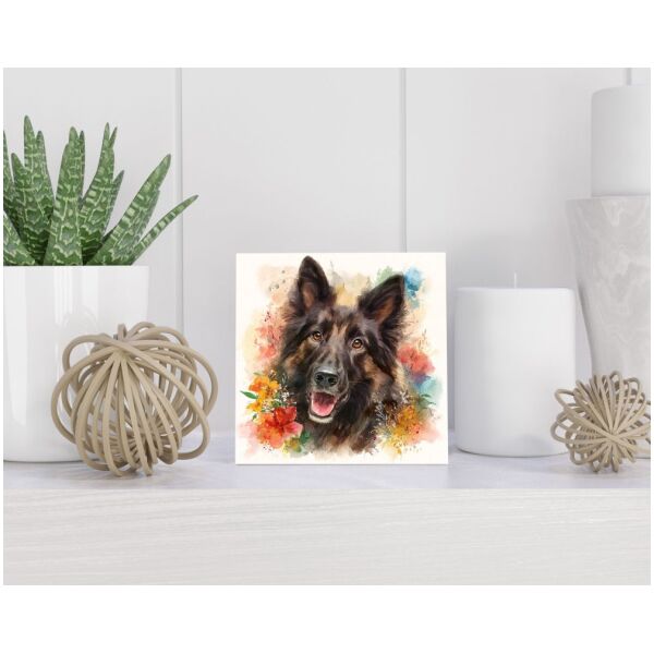 Tegel 15x15 cm Belgische Herder (Groenendaeler)